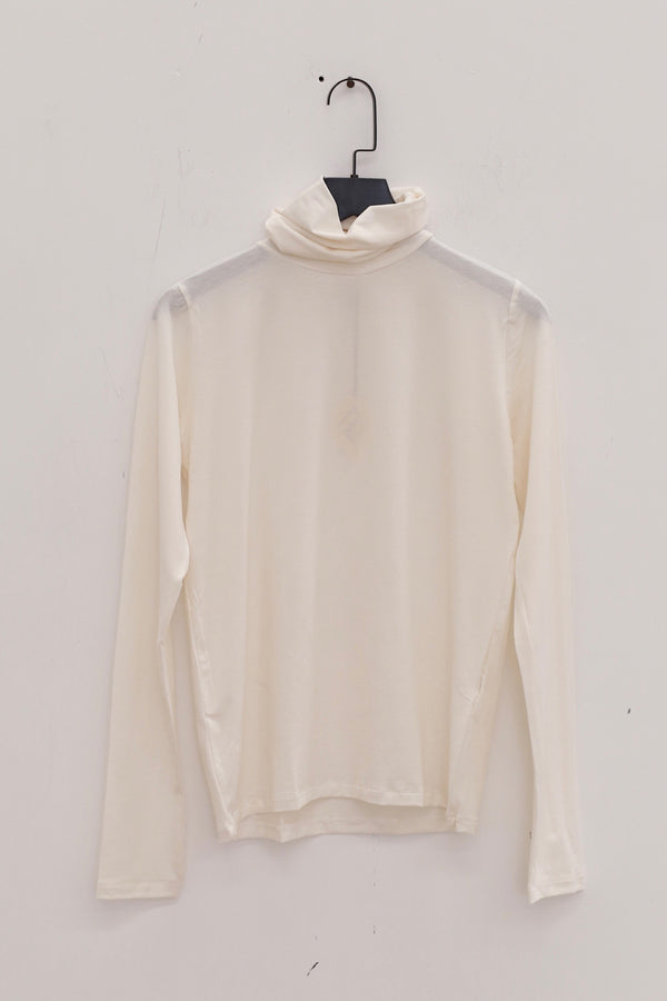 BASERANGE French bamboo fiber high collar T-shirt top soft and comfortable skin-friendly BAS-TOTN-BL-000-UNDYED